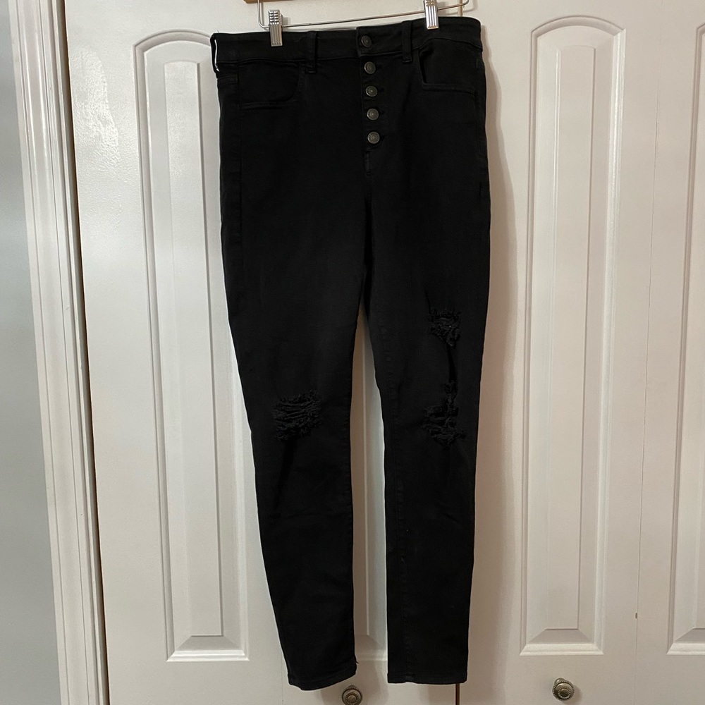 Black ripped American Eagle Jeans